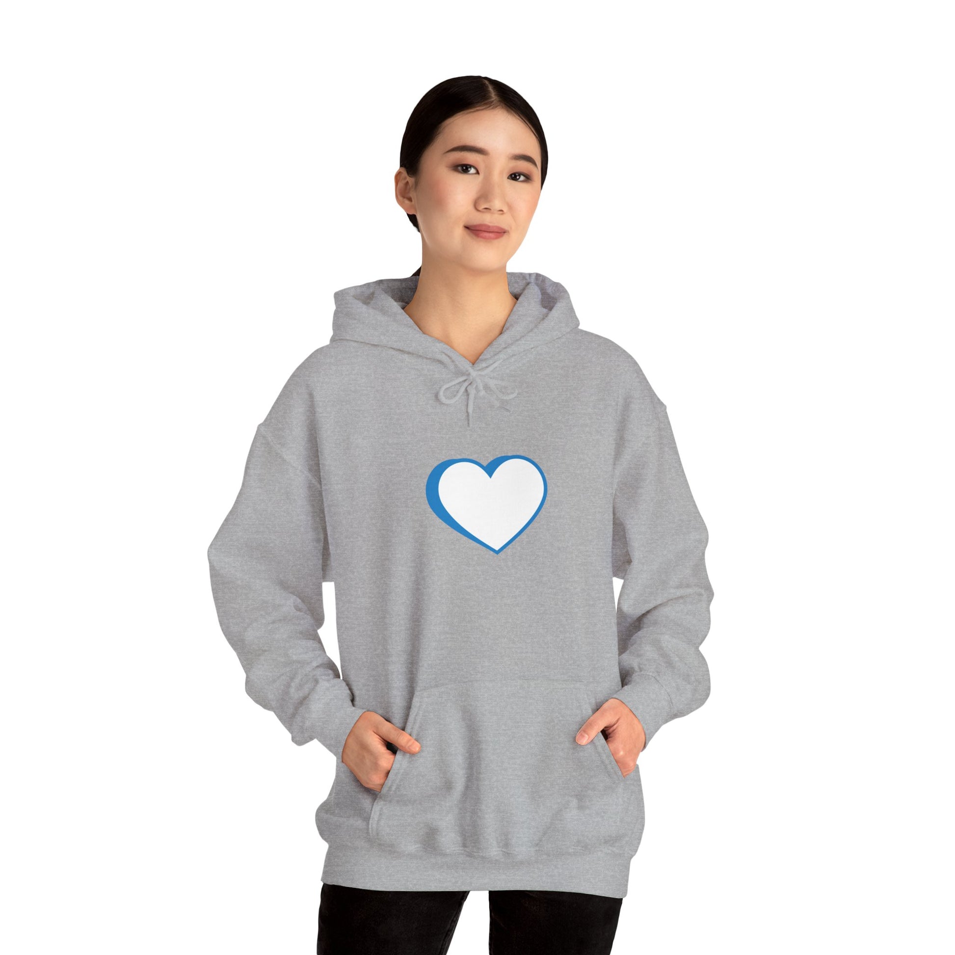 Unisex Blue Logo Hooded Sweatshirt