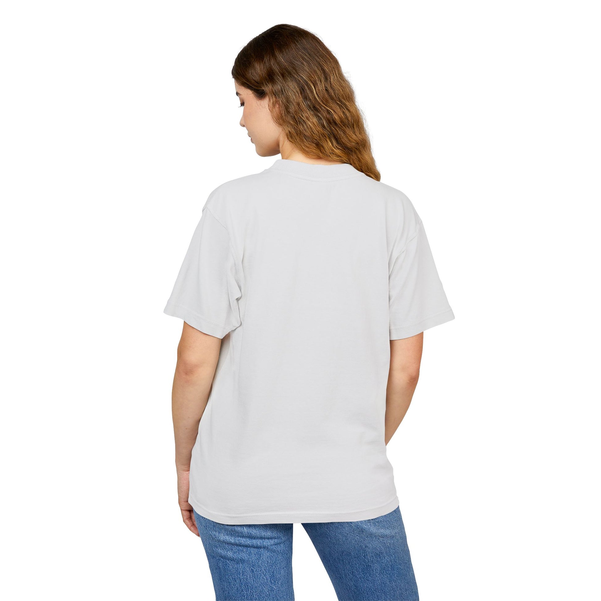 Unisex Grayscale Oversized White Logo Tee