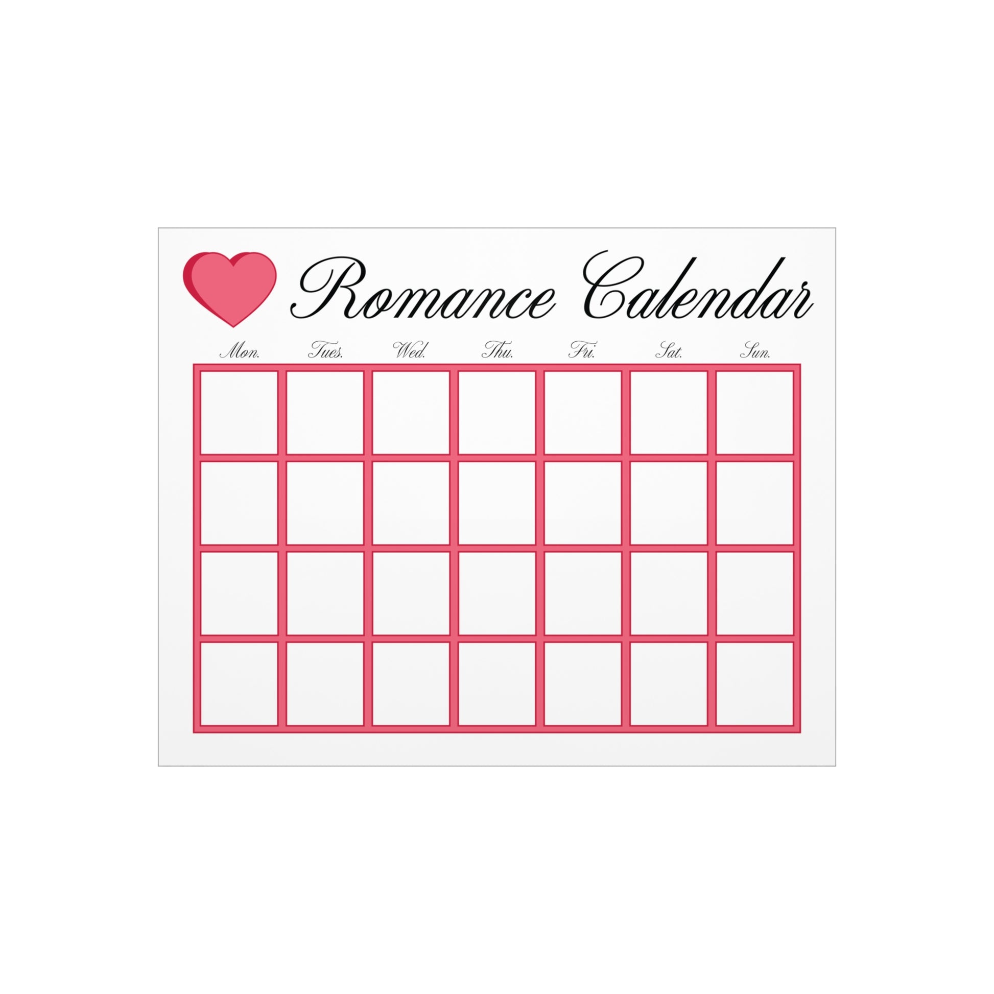 Couple's Romance Calendar Foam Board