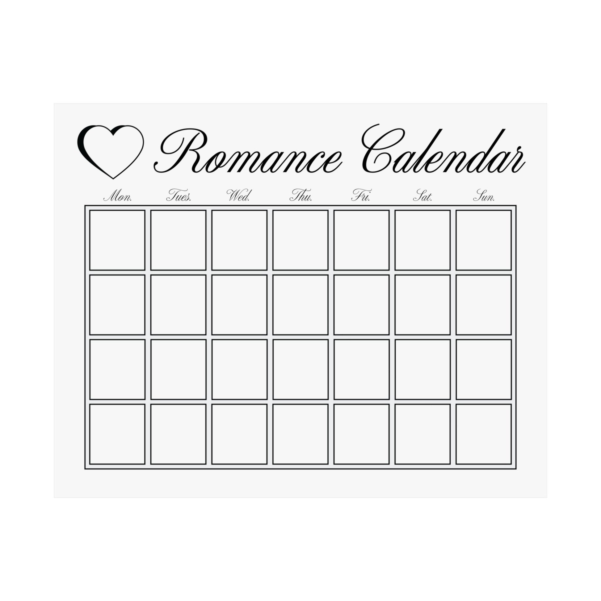 Couple's Romance Calendar Poster 2.0