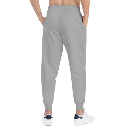 Gray joggers back view.