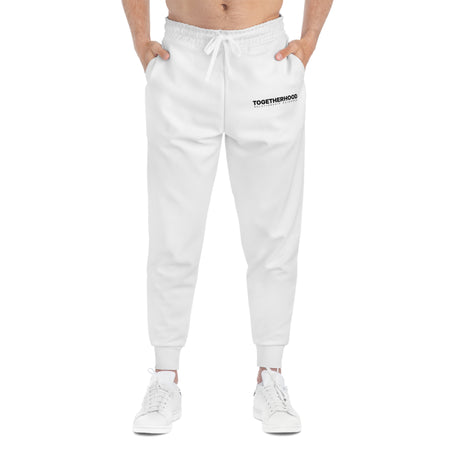 White Togetherhood joggers front view.